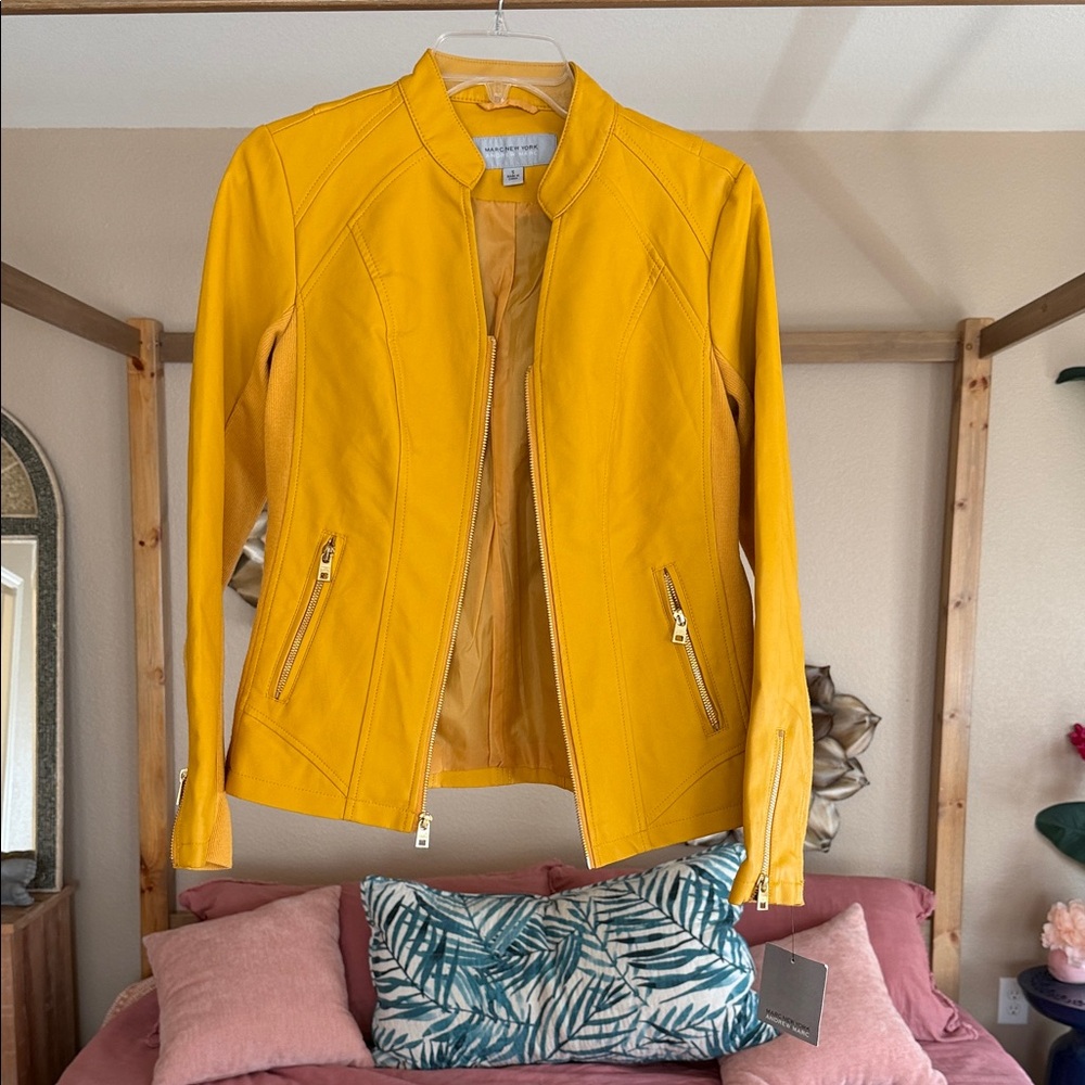 Andrew Marc Yellow Leather Jacket